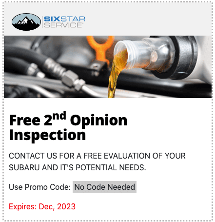 Subaru Service Specials